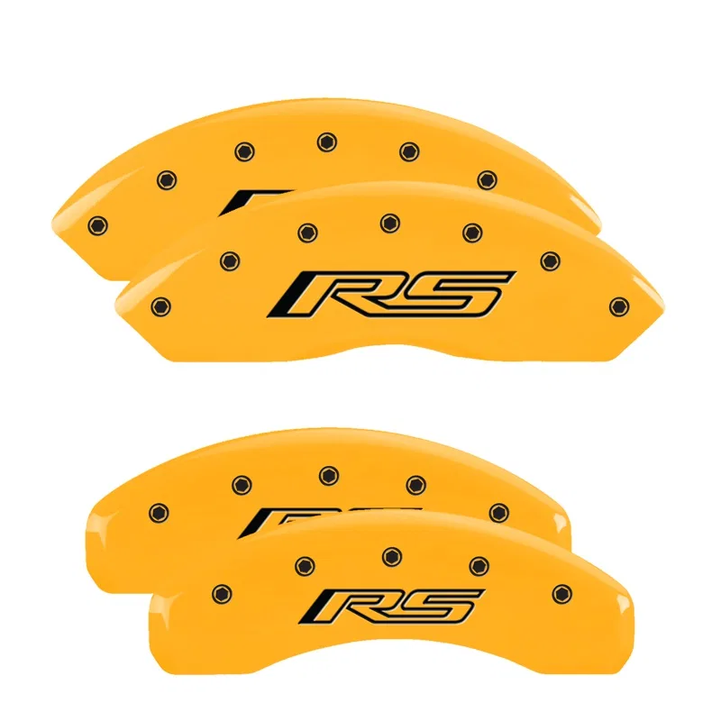 14255SRS5YL – MGP CALIPER Caliper Cover, Set of 4 RS Logo Powder Coated Yellow Aluminum